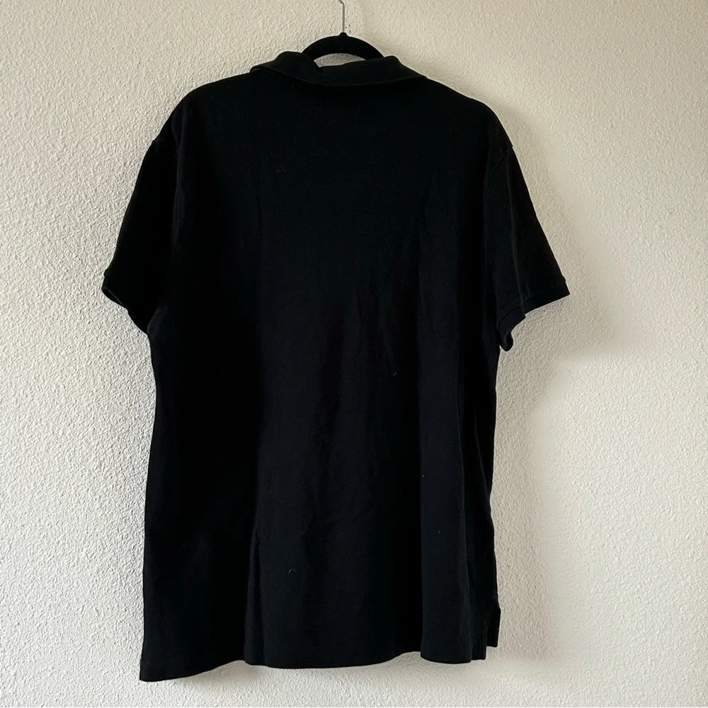 POLO RALPH LAUREN Embroidered USA Flag Logo Black Polo Shirt Men Sz XL